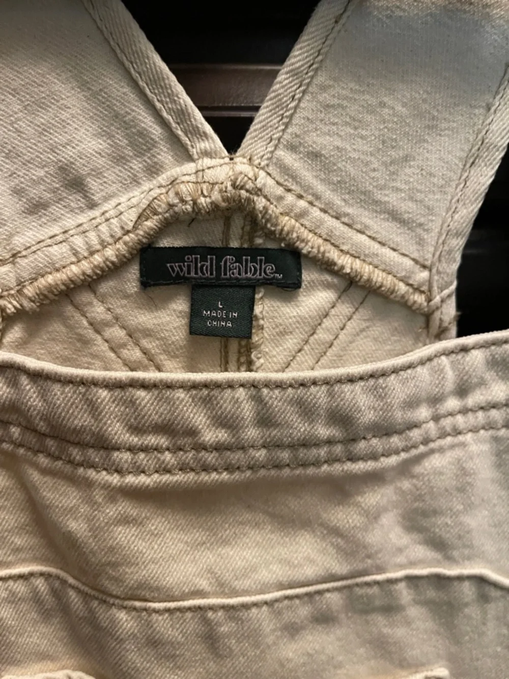 wild fable Cream Denim Short Overalls NWT L